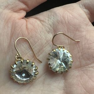 Chic gold and faux diamond earrings